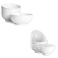 7" & 4.5" White Ceramic Bowls Set of 4 Z1019