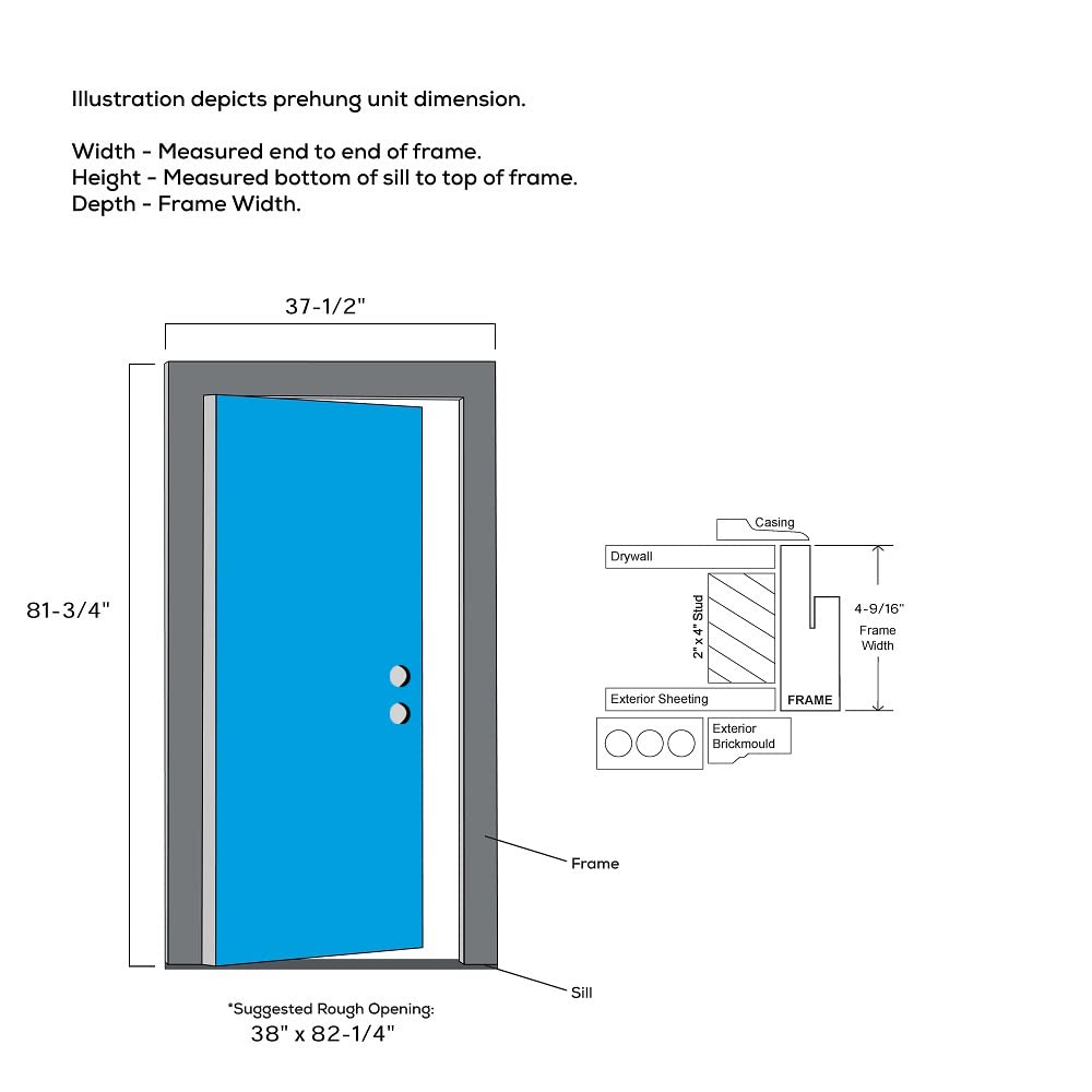 Primed Steel Prehung Door with Clear Low-E Glass 36" x 80" E16550