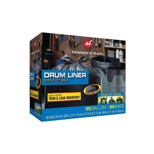 55 Gallon Drum Liner Black, 80 Count W490
