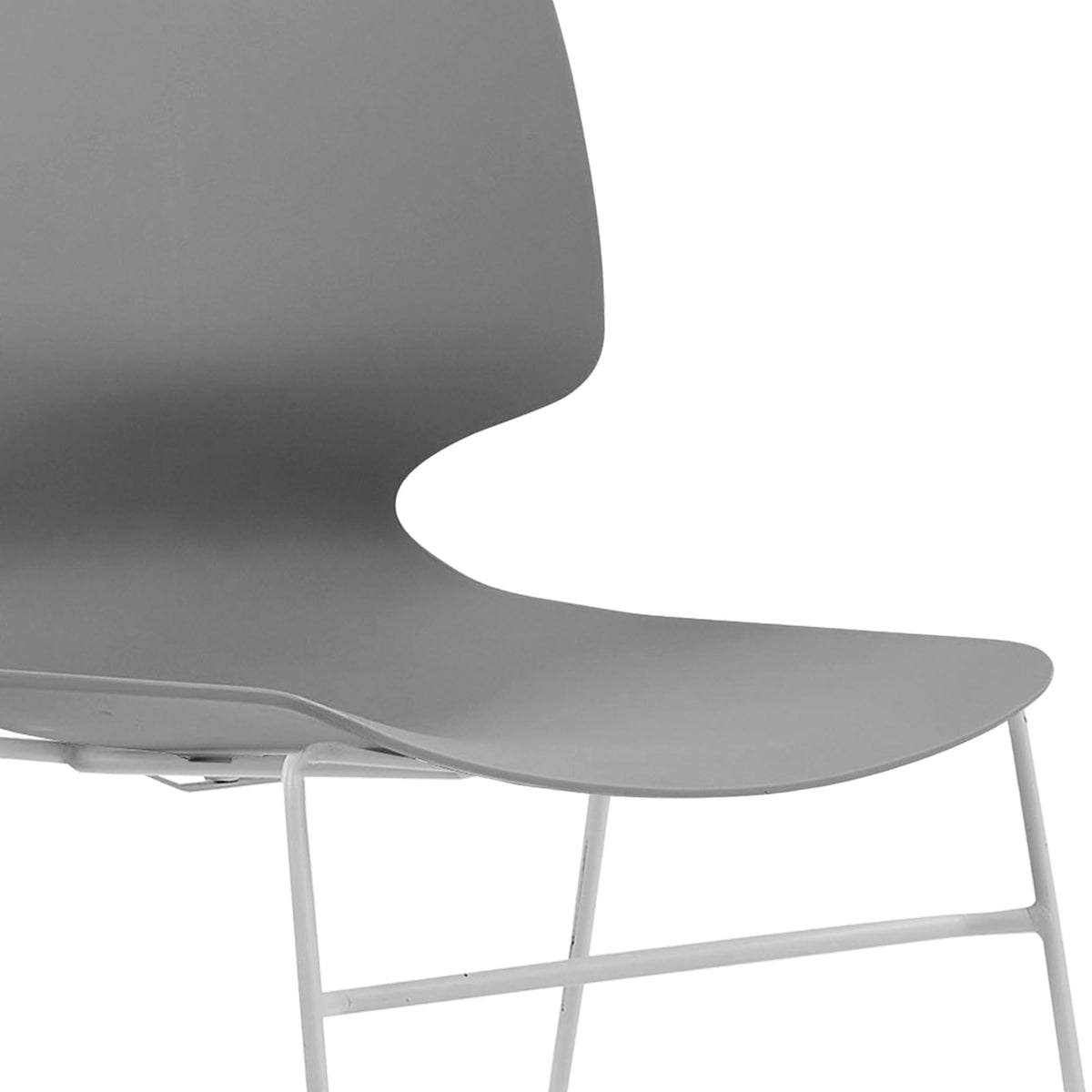Grey Polypropylene Steel Stacked Office Chair Set L58023