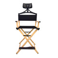 Tall Foldable Directors Chair with Adjustable Head Rest Z4985