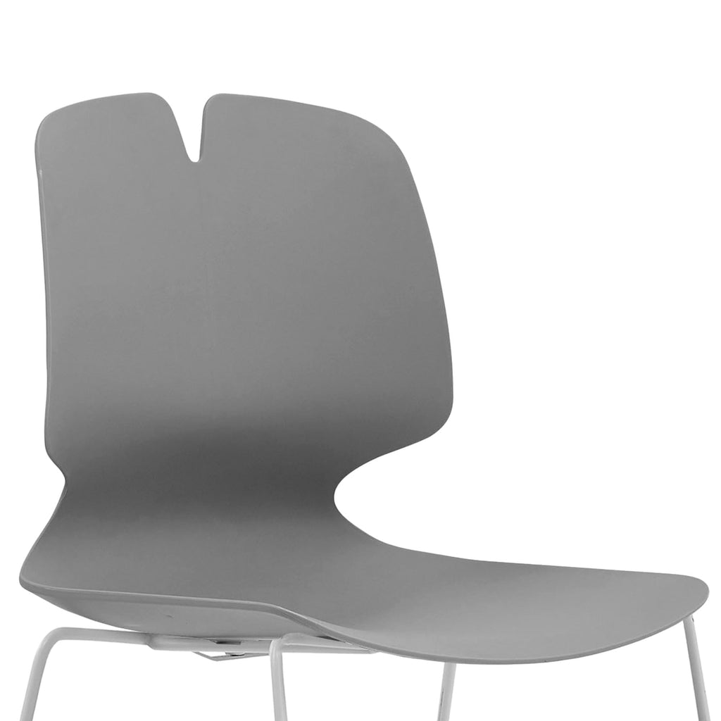Grey Polypropylene Steel Stacked Office Chair Set L58023