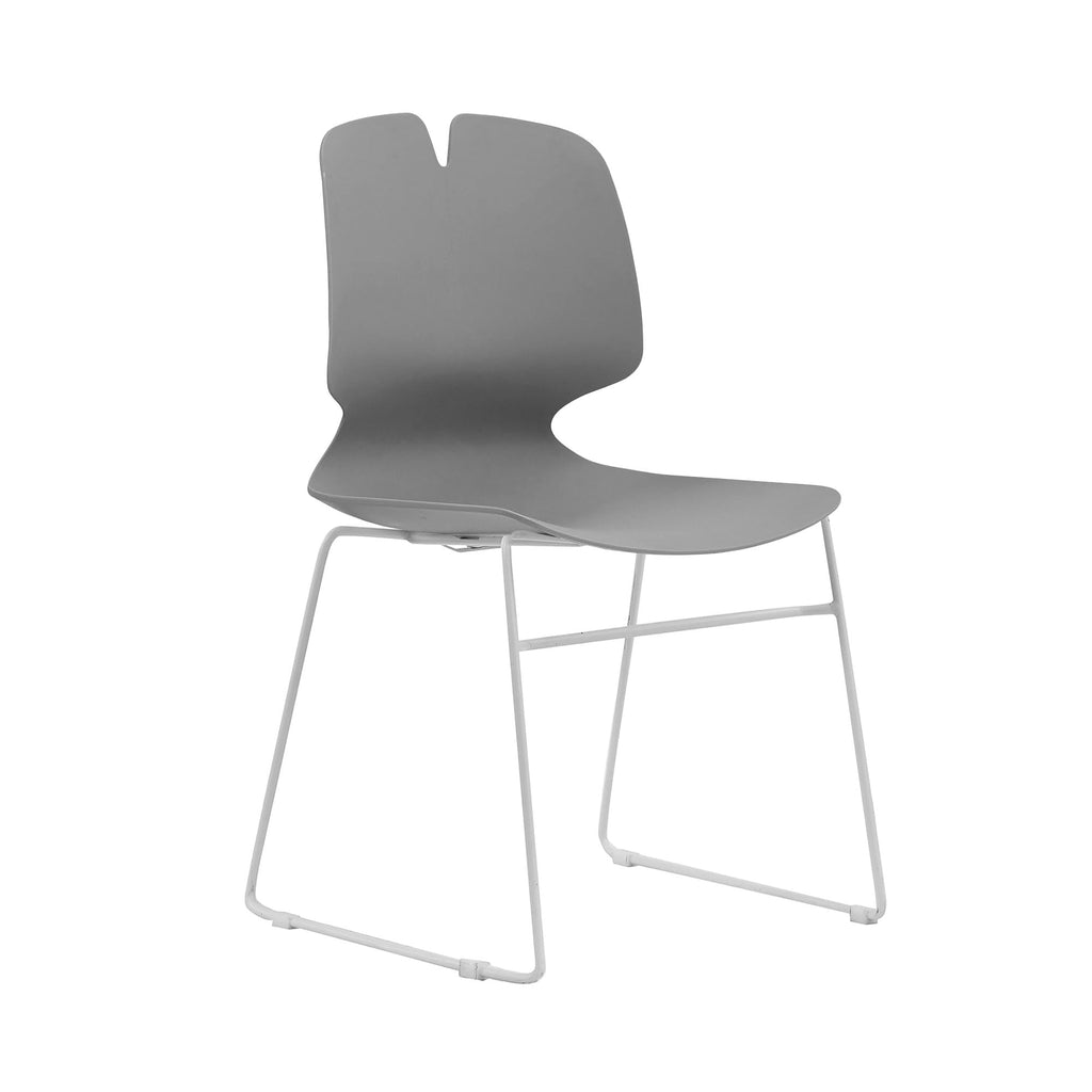 Grey Polypropylene Steel Stacked Office Chair Set L58023