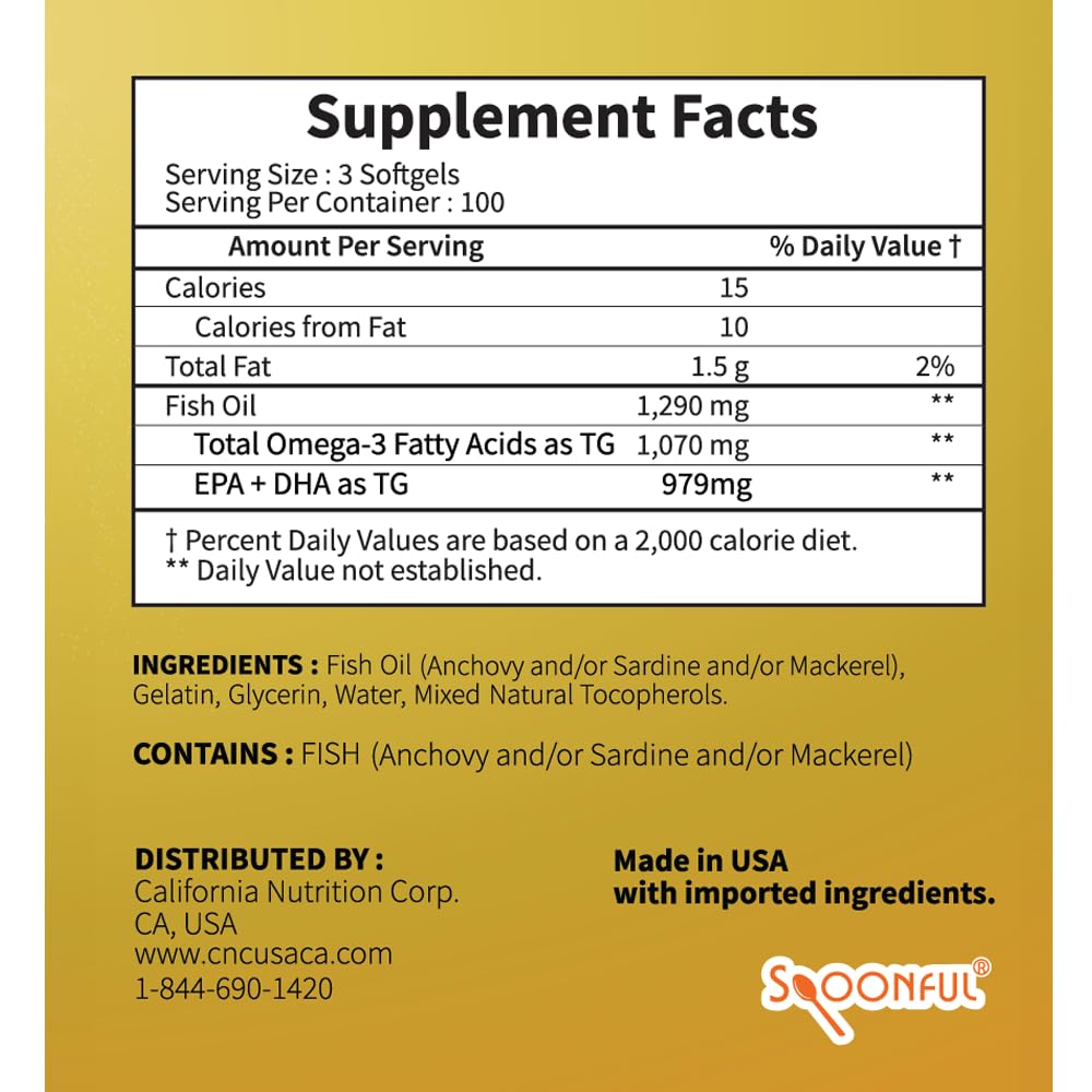 Mini Omega 3 Fish Oil 1290 mg Softgels N289650