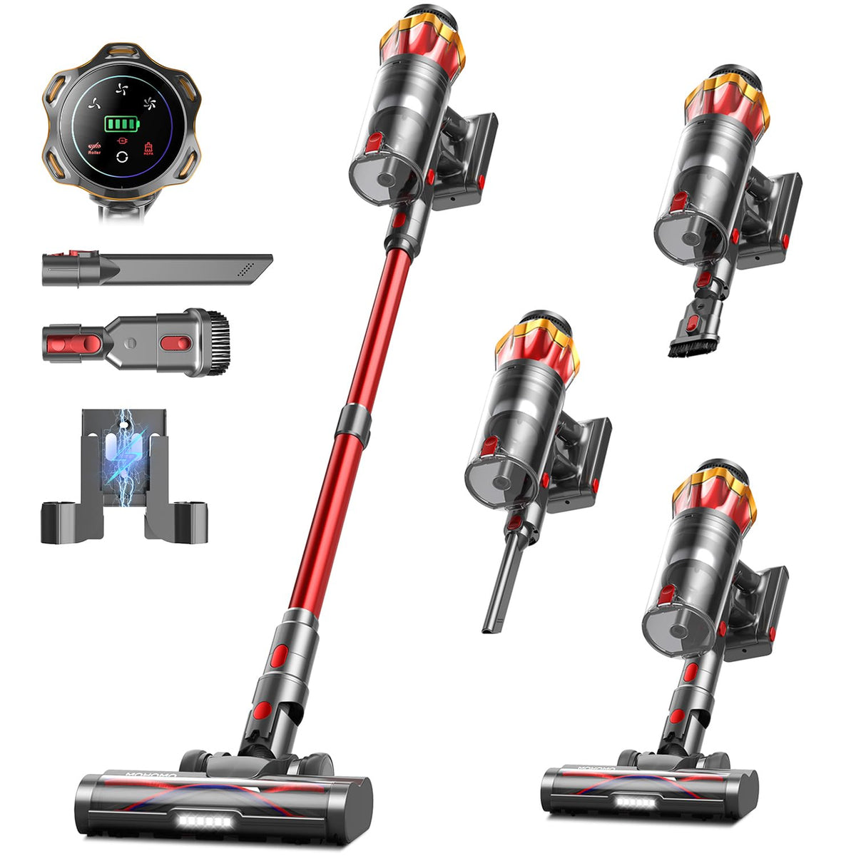 Cordless Stick Vacuum Cleaner 650W 55KPa Red Q399