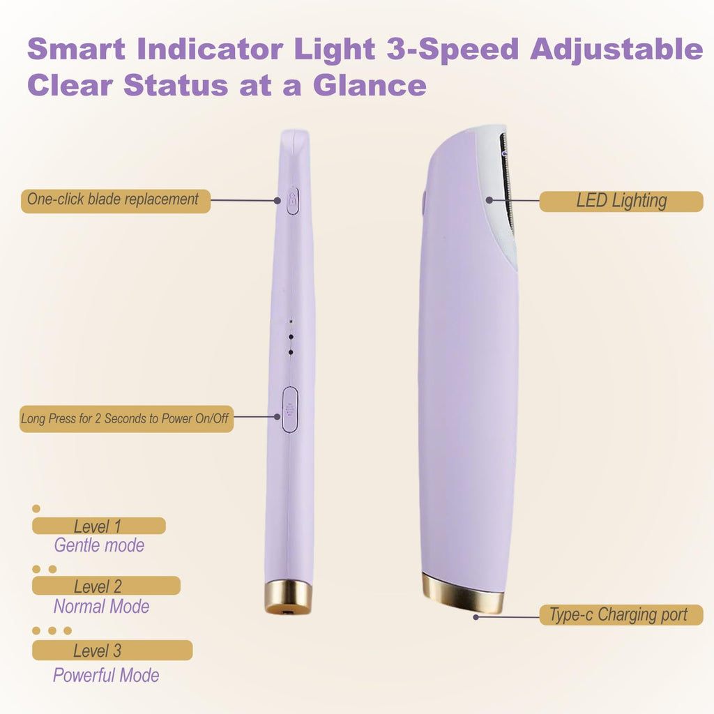 Rechargeable Dermaplane Razor with 4 Blades LED Light P1769
