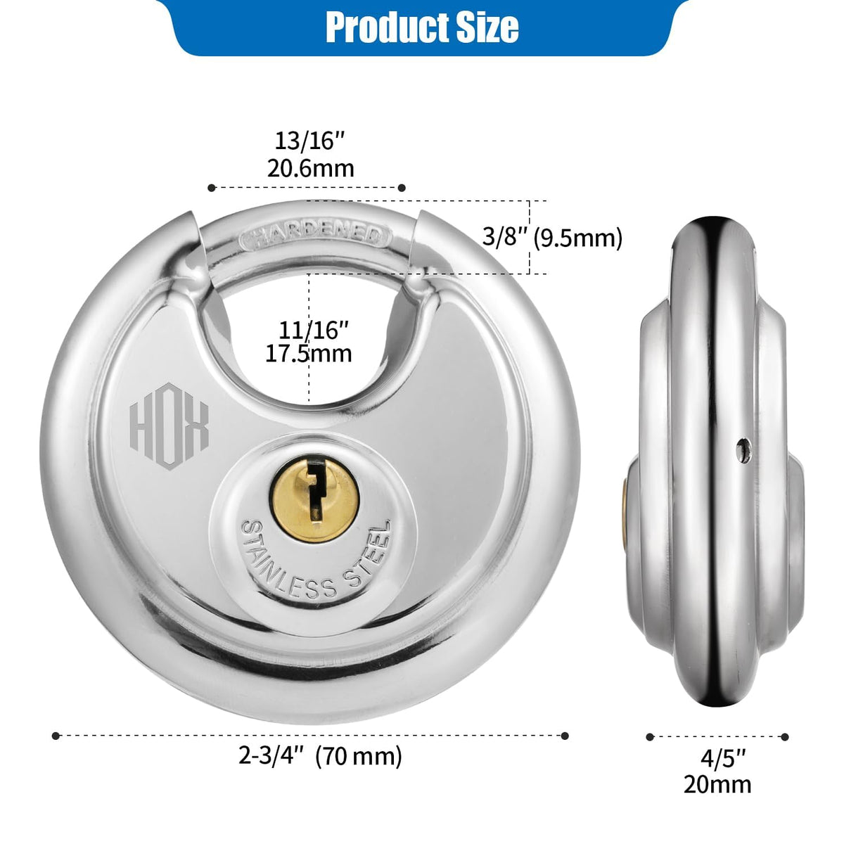 Keyed-Alike Disc Padlock 4-Pack U1727