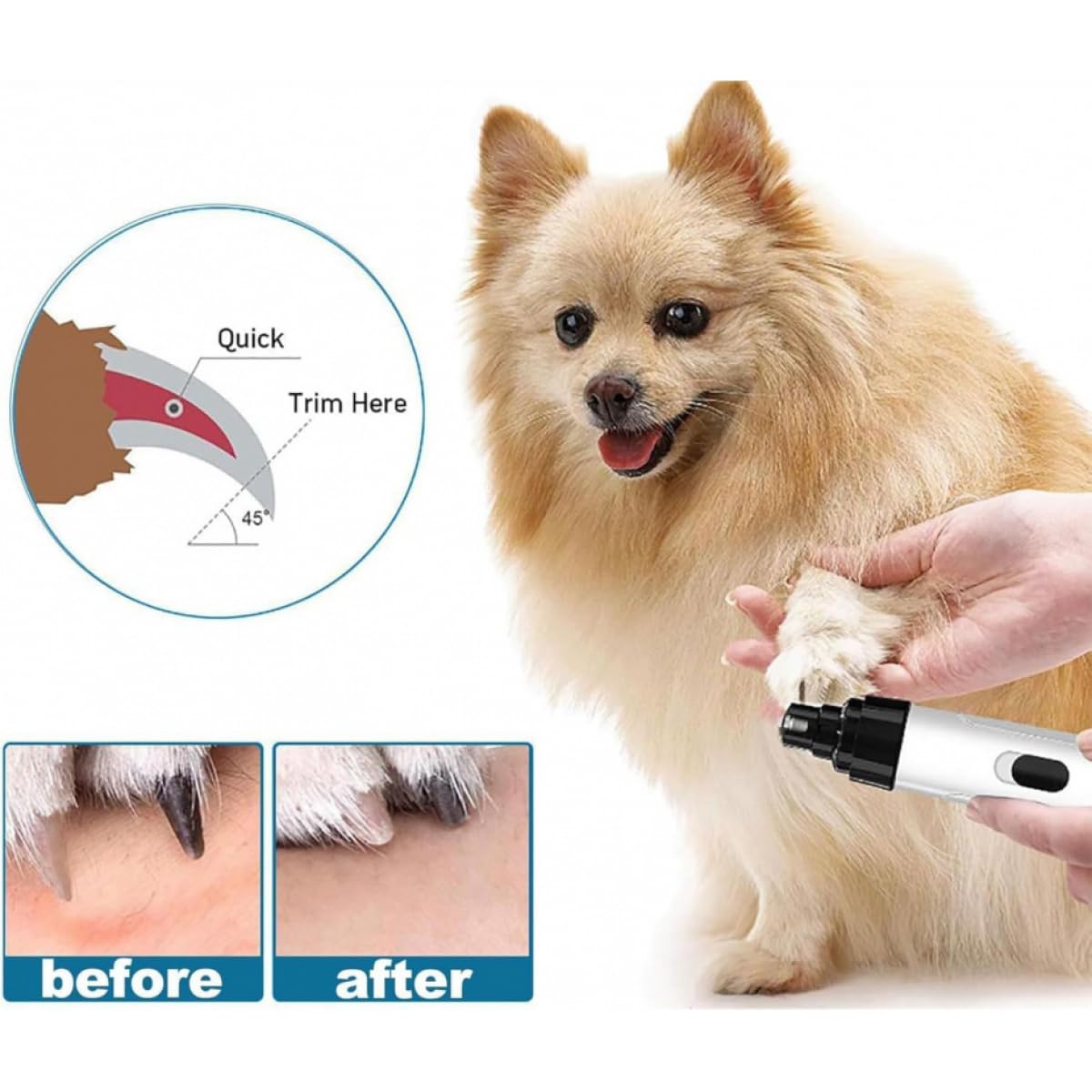 Cordless Pet Nail Grinder with LED Light H470