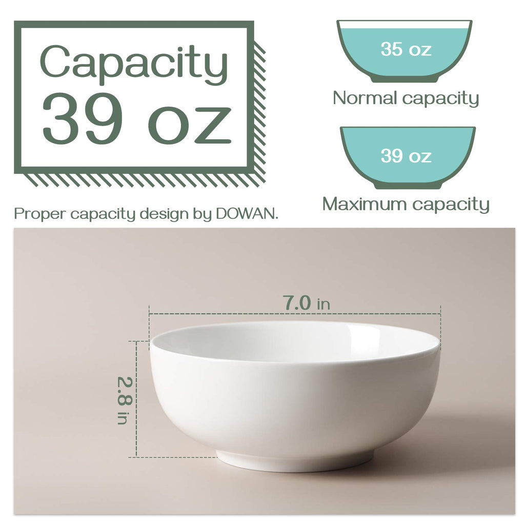 7" & 4.5" White Ceramic Bowls Set of 4 Z1019