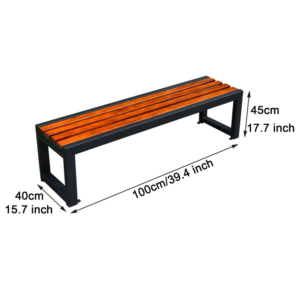 39.4in Cast Iron Outdoor Bench Y984697