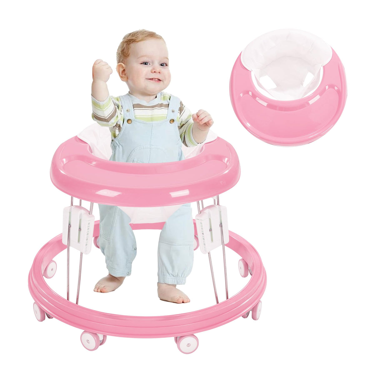 Adjustable Folding Baby Walker with Easy Clean Tray D801382