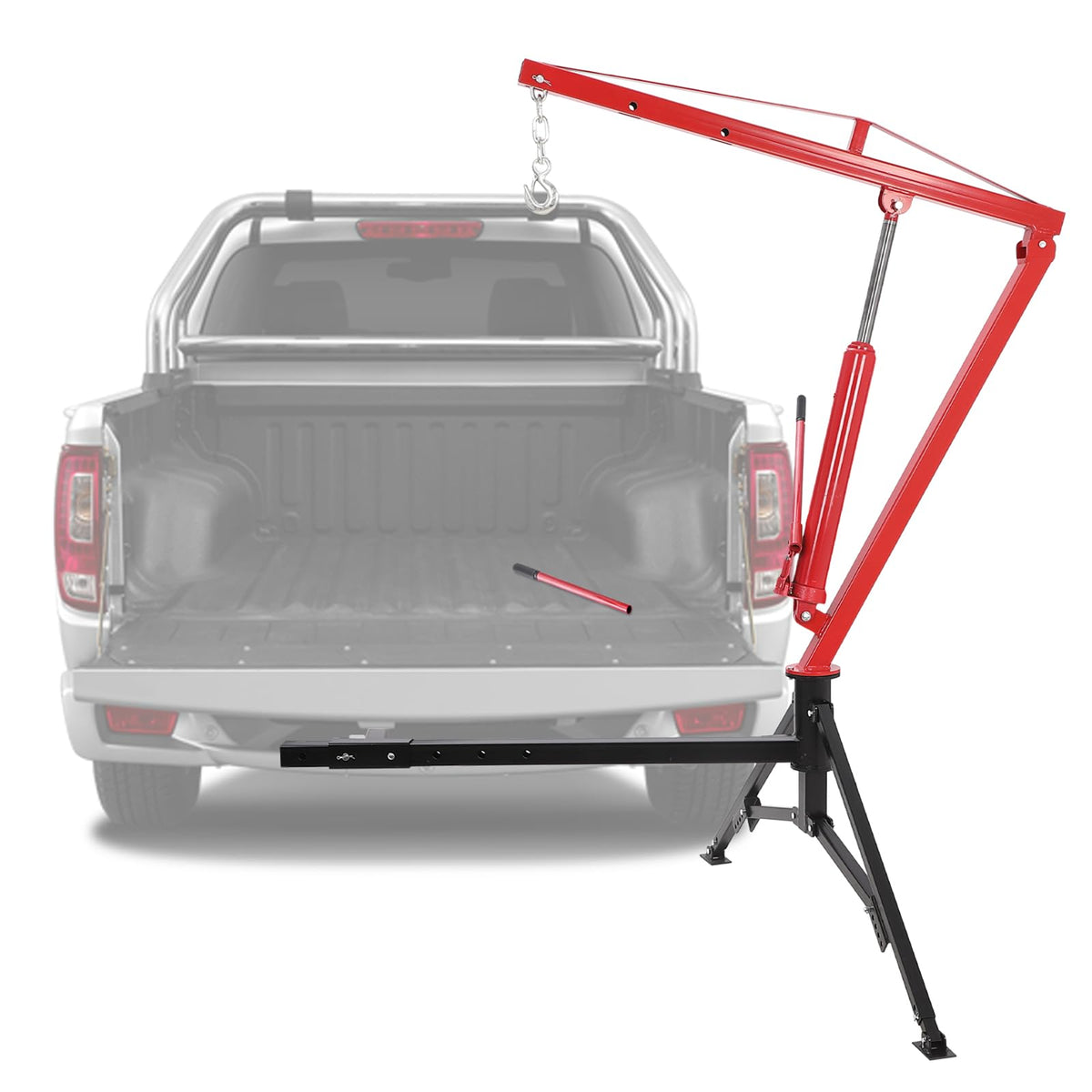 Hydraulic Pickup Truck Crane 360° Swivel 2-Inch Hitch Receiver 1000 Lbs E55072