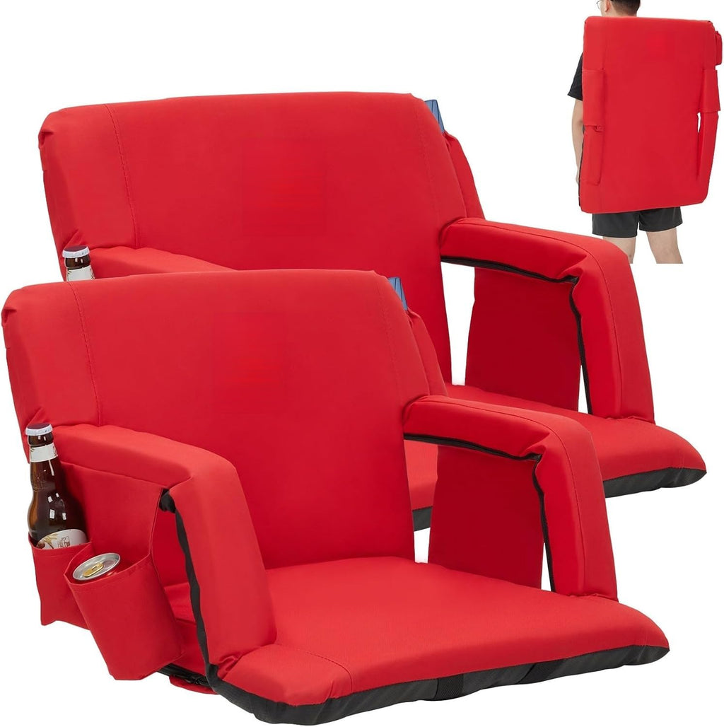 2 PCS Portable Folding Stadium Bleacher Chair I712436