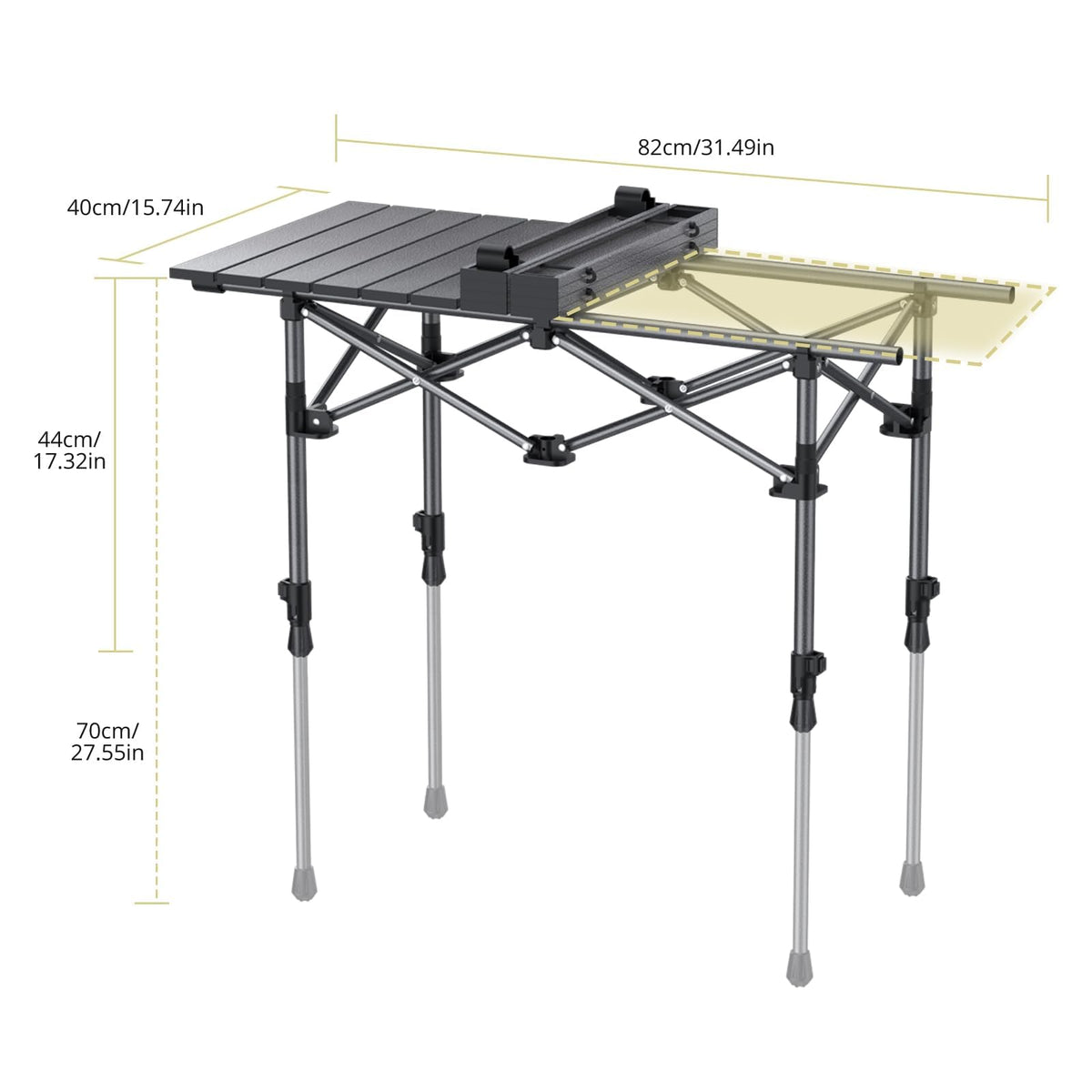 3ft Aluminum Roll Top Folding Camping Table G5206