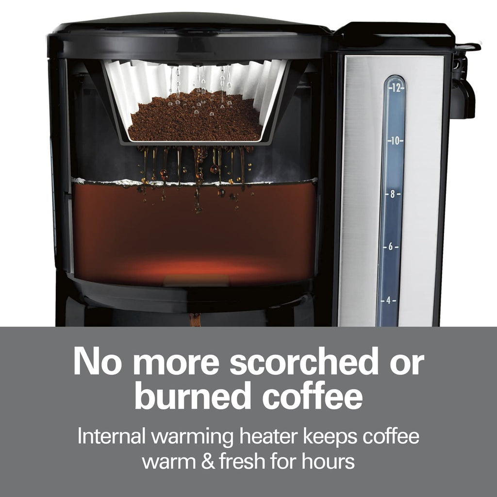 Charcoal Coffee Maker Water Filter Replacement Pods and Handle, 2-Pack and 12 Cup Coffee Maker E7989