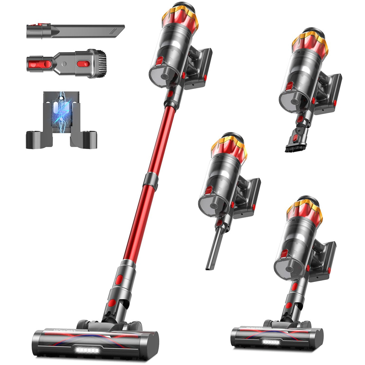 Cordless Stick Vacuum Cleaner 650W 55KPa Red Q399