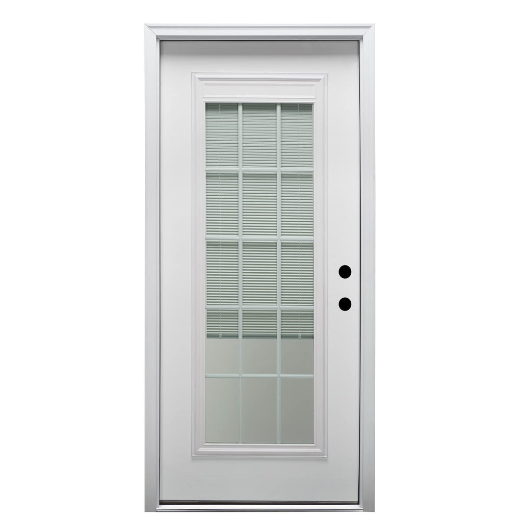 Primed Steel Prehung Door with Clear Low-E Glass 36" x 80" E16550