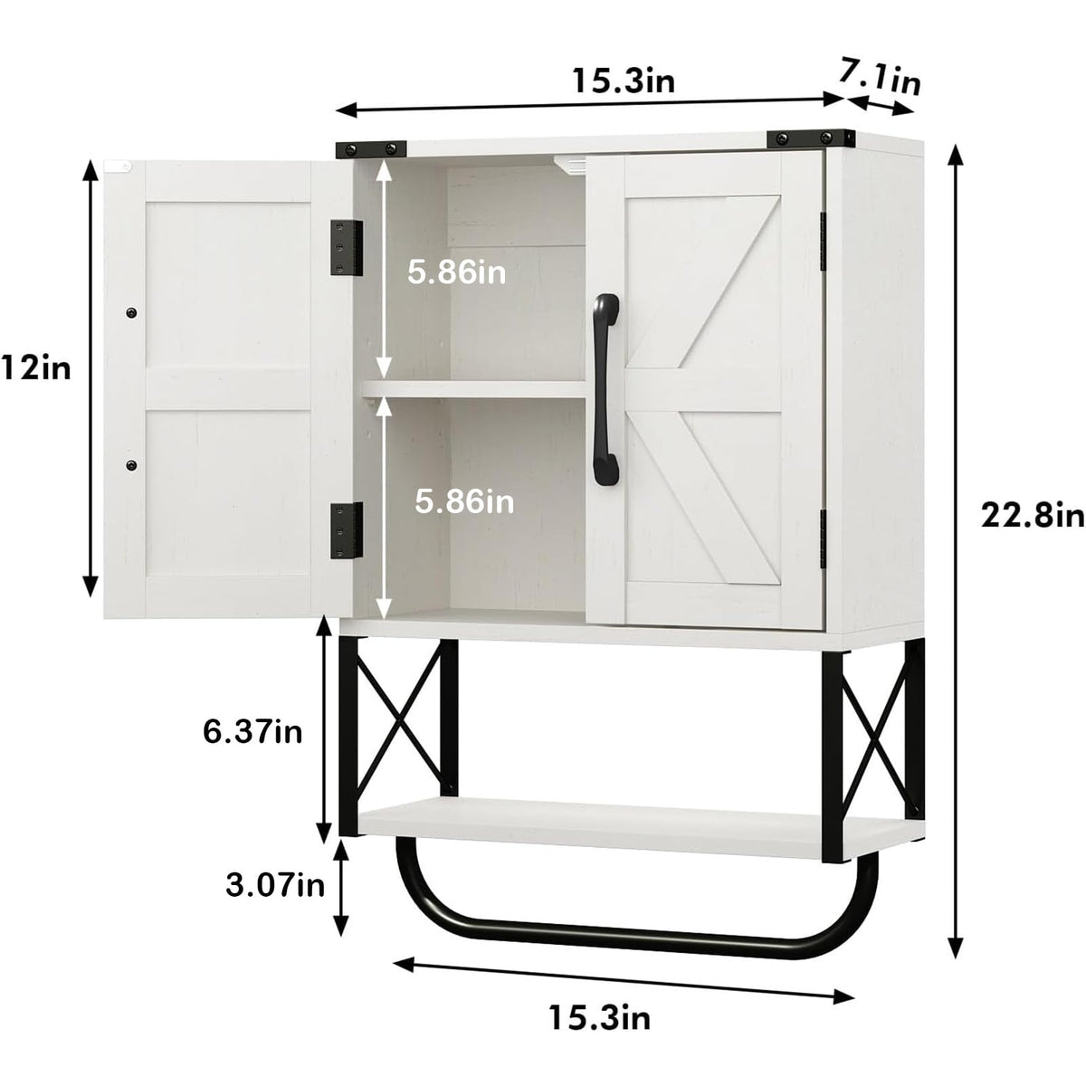 Medicine Cabinet with 2 Barn Door W1138