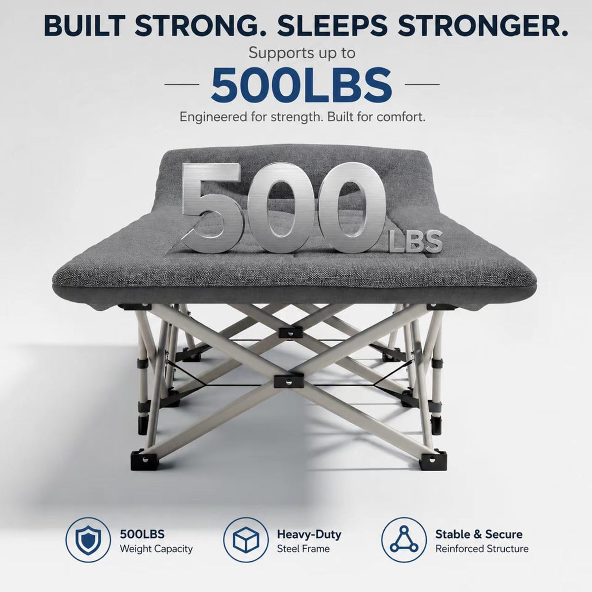 Heavy Duty Camping Cot with Mattress K3712