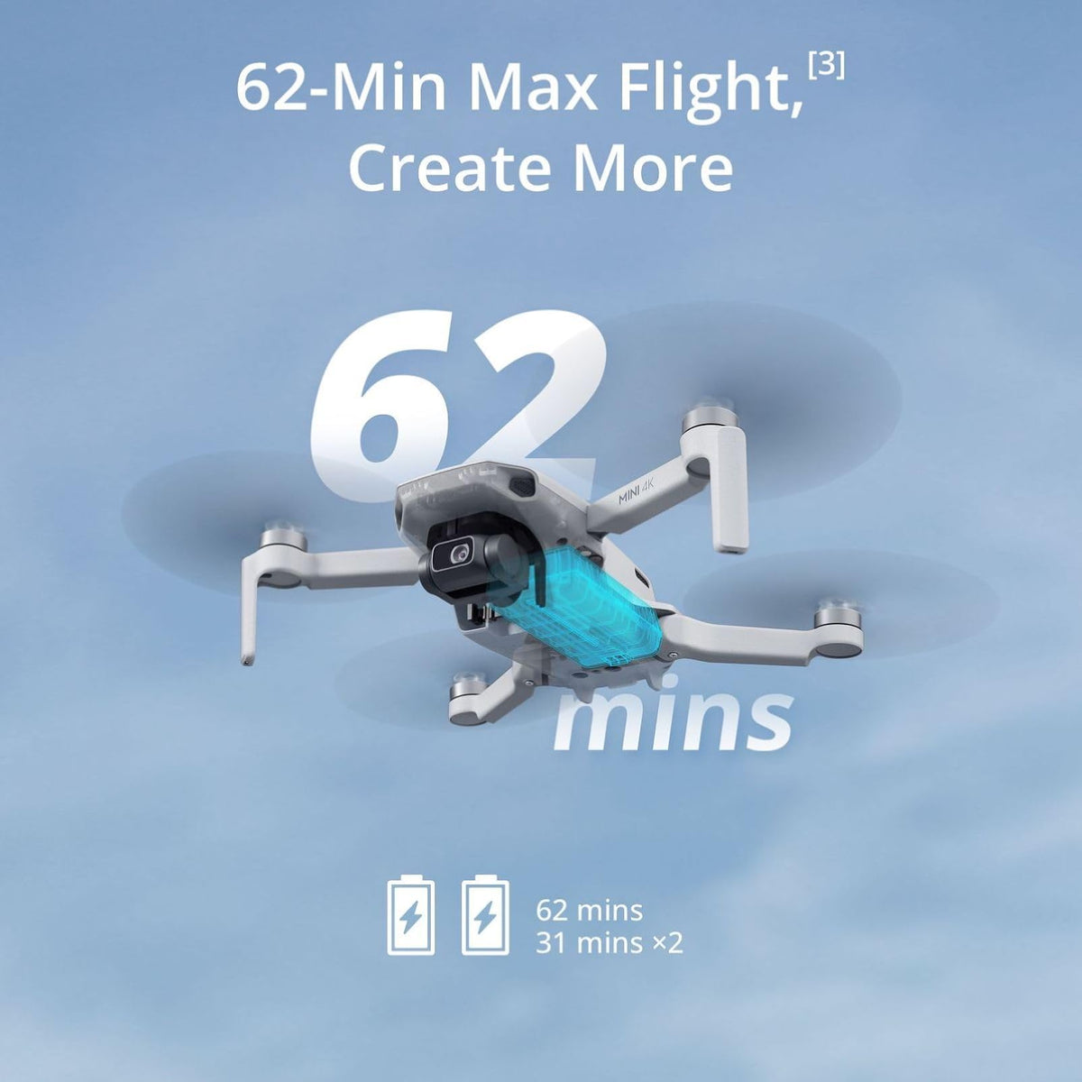 4K Camera Drone with 3-Axis Gimbal, 2 Batteries R9820