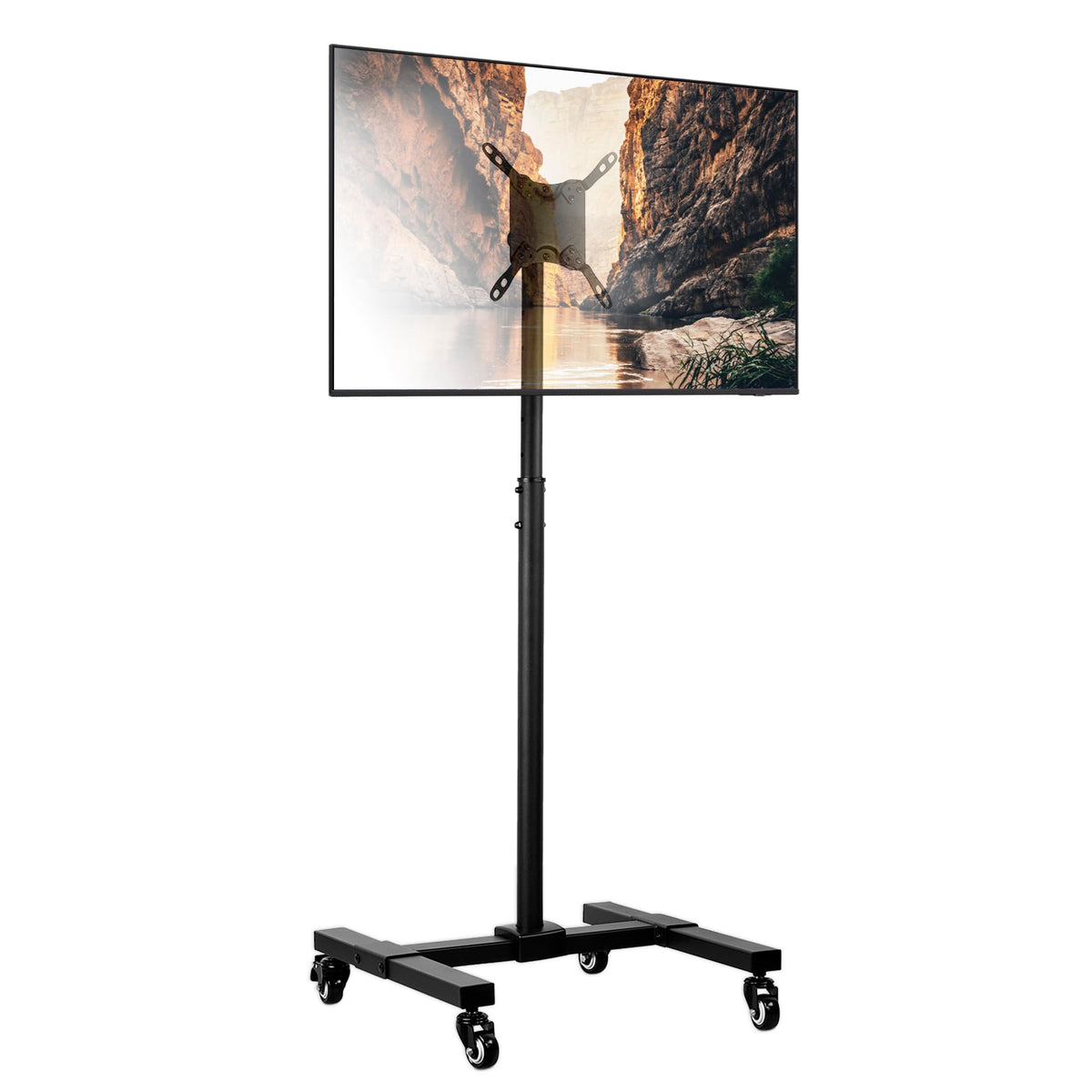 Black Mobile TV Stand with Locking Wheels F16085