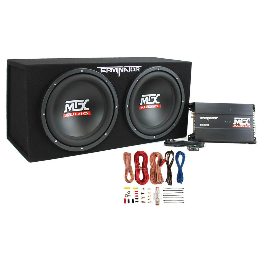 12" 1200 Watt Car Subwoofer Enclosure with Amplifier & Wiring Kit Q2108