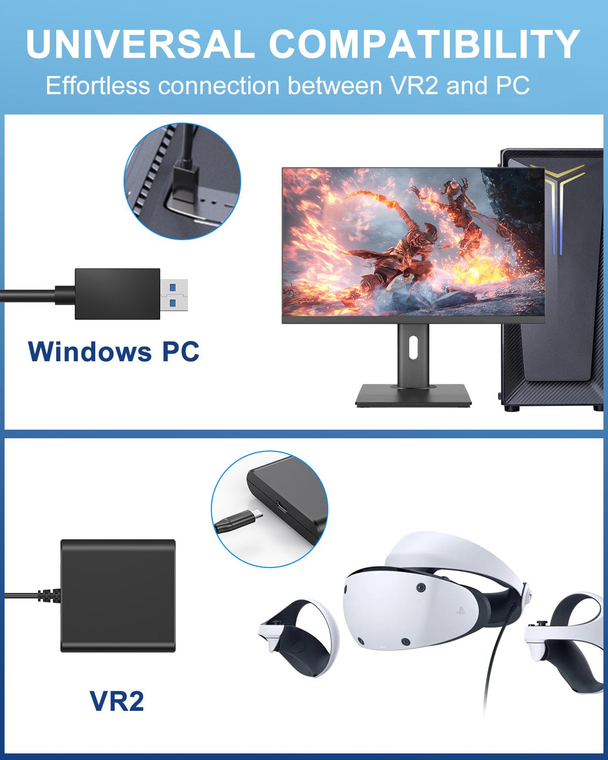 Adapter for VR2 with DP 1.4 Cable & 15W AC Power Supply D44162