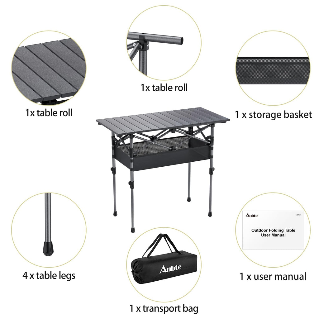 3ft Aluminum Roll Top Folding Camping Table G5206
