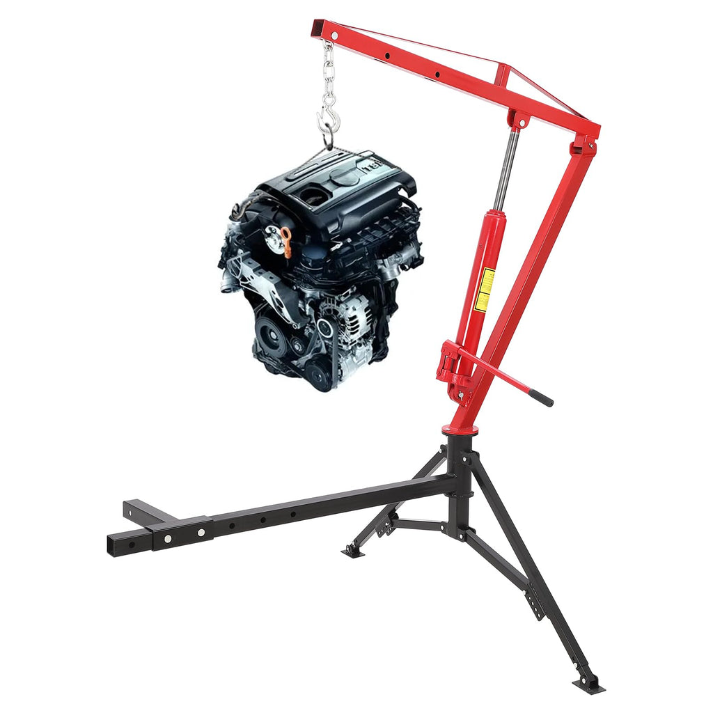 Hydraulic Pickup Truck Crane 360° Swivel 2-Inch Hitch Receiver 1000 Lbs E55072