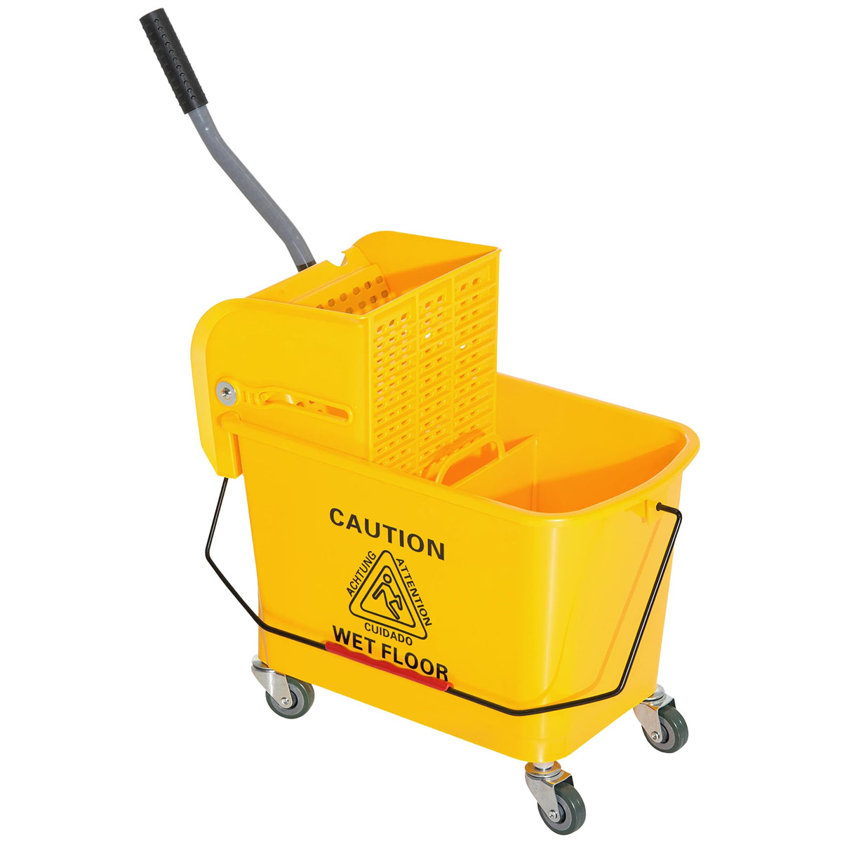 Yellow 21 Quart Mop Bucket with Wheels S31543