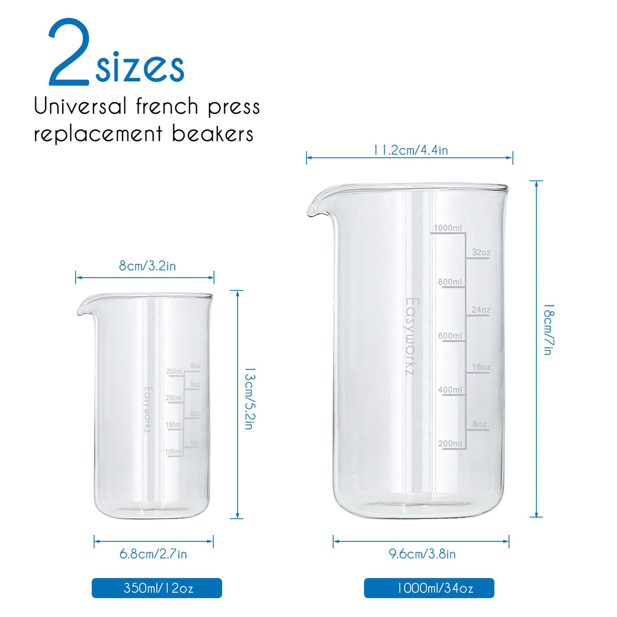 12 oz Borosilicate Glass French Press T216