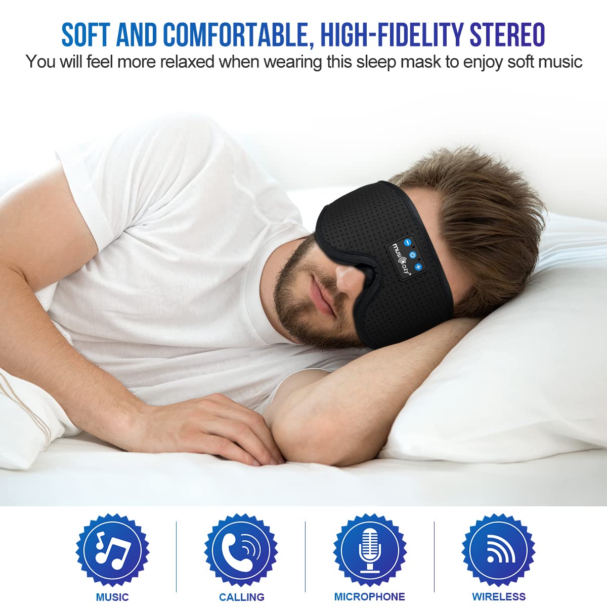 3D Bluetooth Sleep Headphones Headband D836801