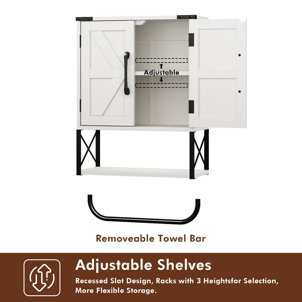 Medicine Cabinet with 2 Barn Door W1138