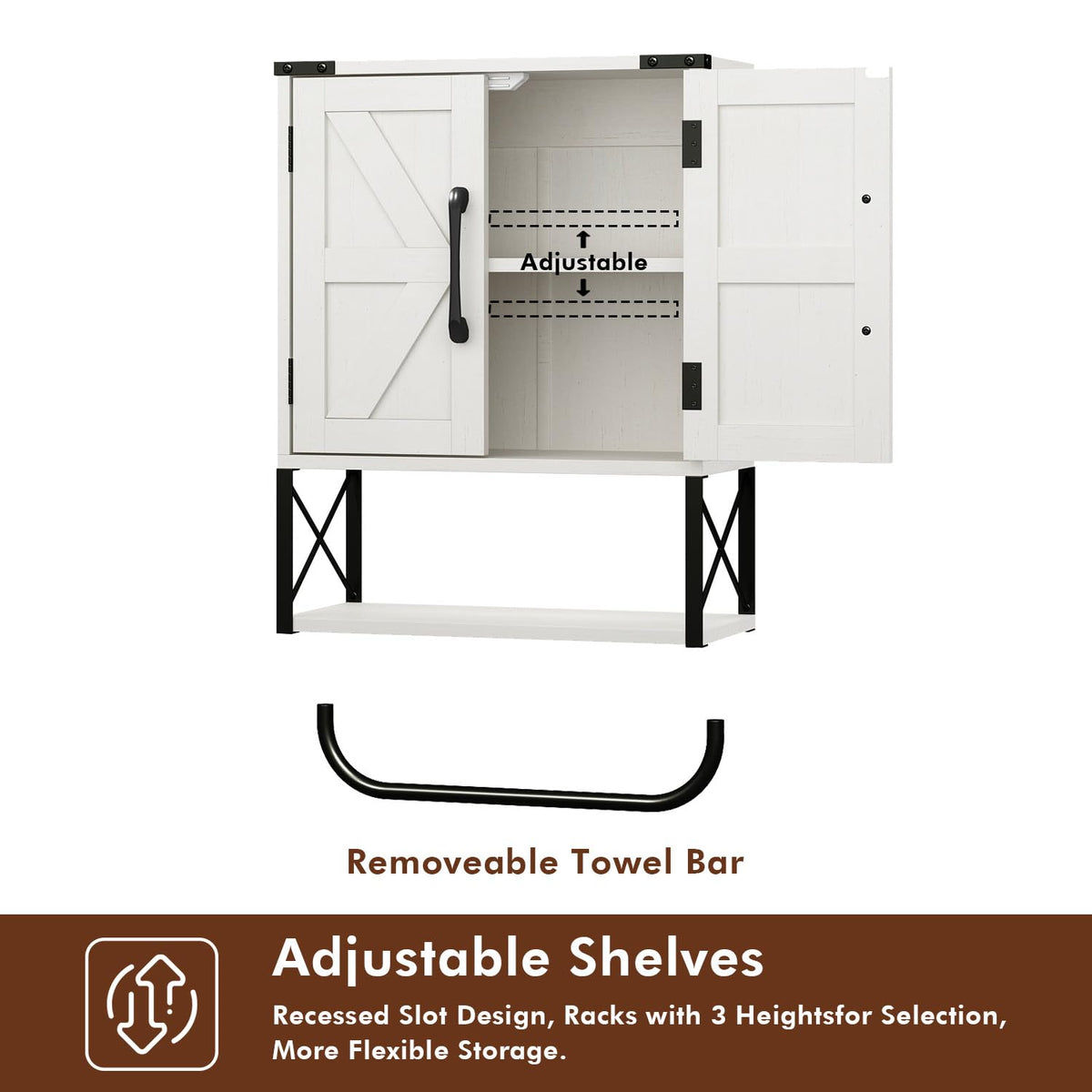 Medicine Cabinet with 2 Barn Door W1138