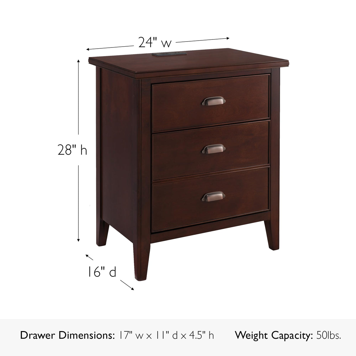 Chocolate Cherry Nightstand Side Table V6393
