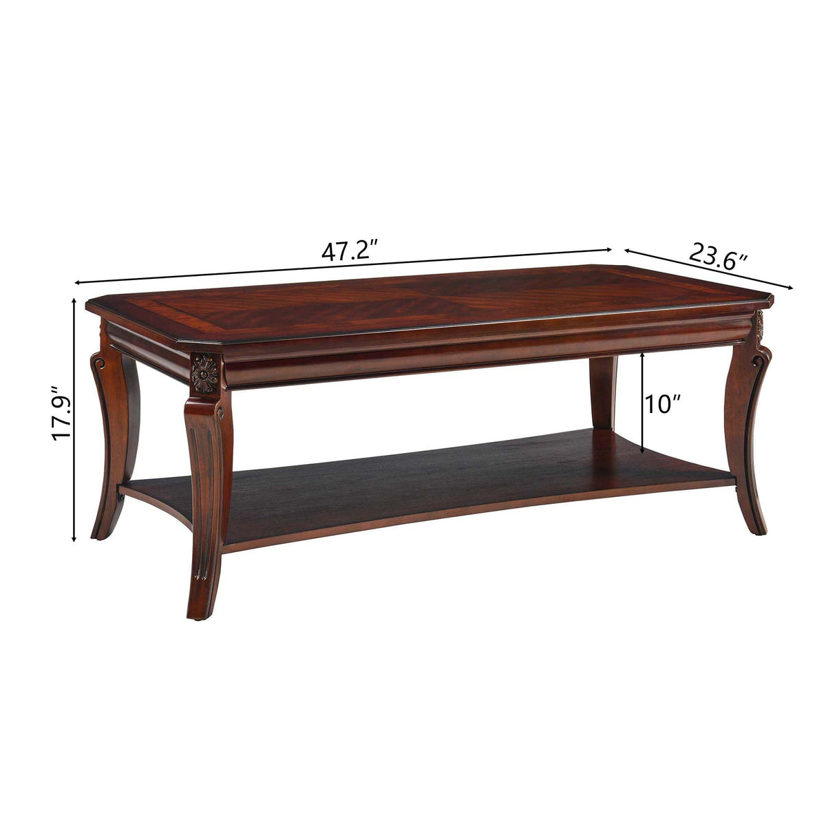 Set of 3 Solid Wood Coffee Table U120849