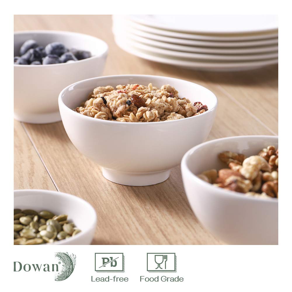 7" & 4.5" White Ceramic Bowls Set of 4 Z1019