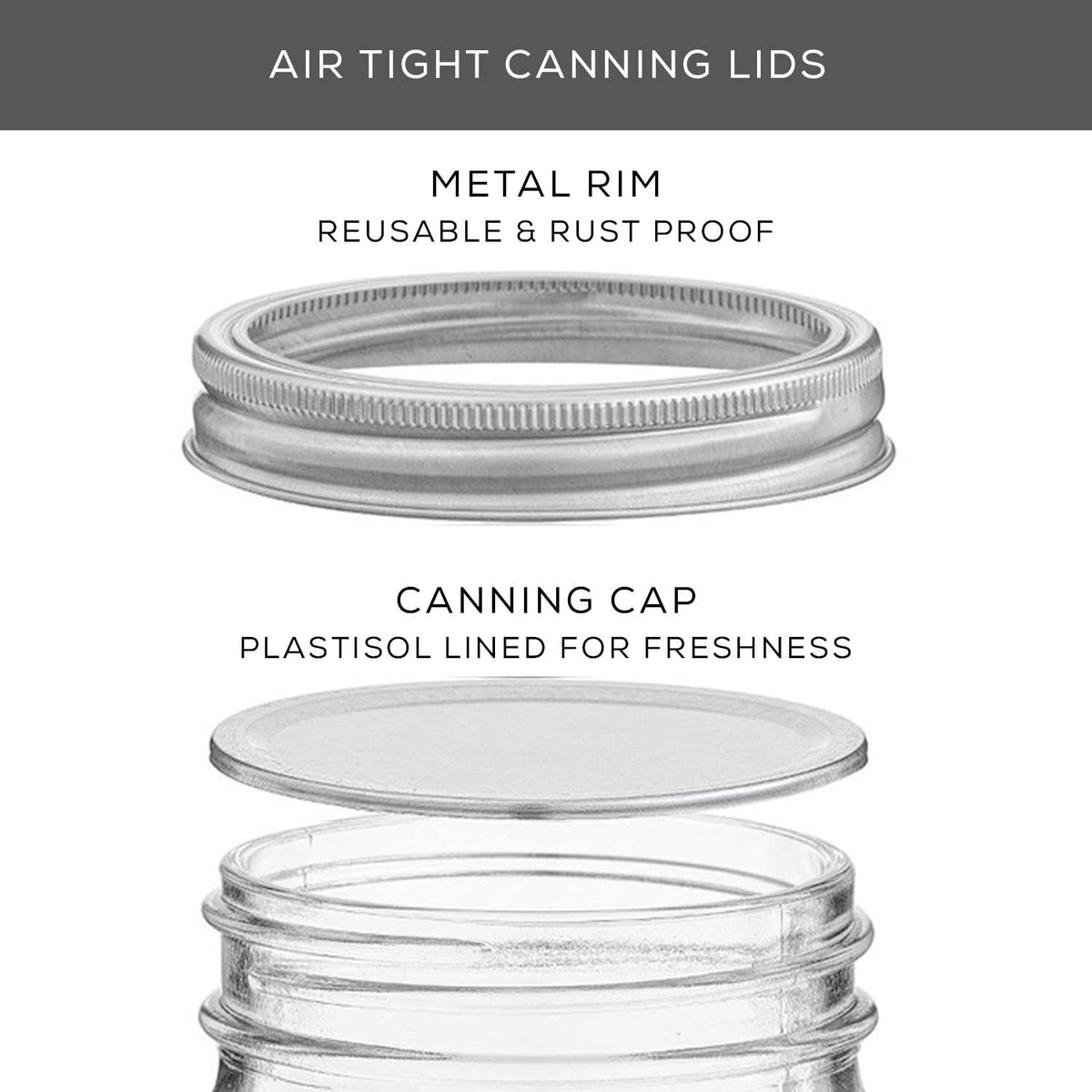 16 Oz 6-Pack Wide Mouth Glass Mason Jars with Lids G32658