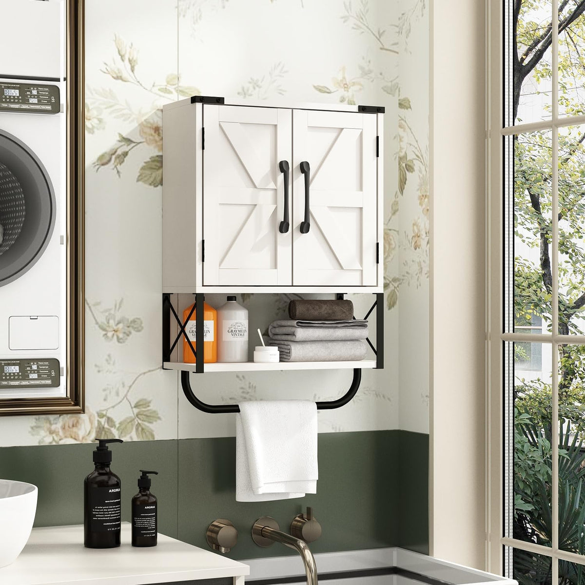 Medicine Cabinet with 2 Barn Door W1138