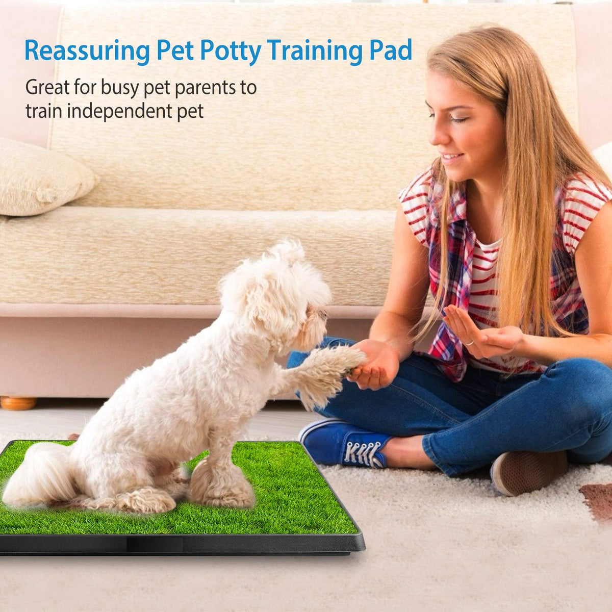 25"x20" Dog Grass Pee Pad with Tray V814670