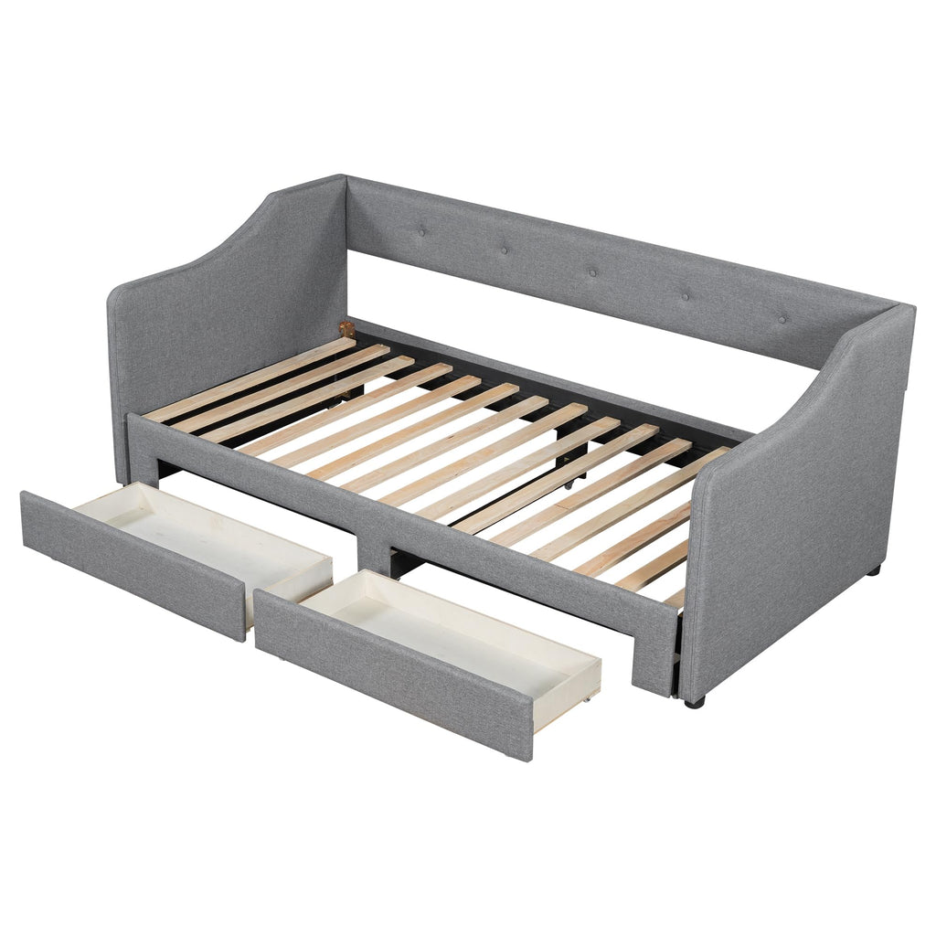 Upholstered Twin XL to King Size Daybed with Pop Up Trundle Z881