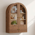 Arched Wall Cabinet with Glass Doors and Adjustable Shelves F22870
