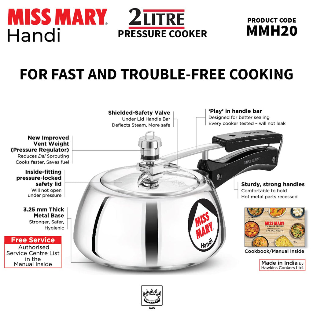 2 Litre Aluminium Pressure Cooker X68616