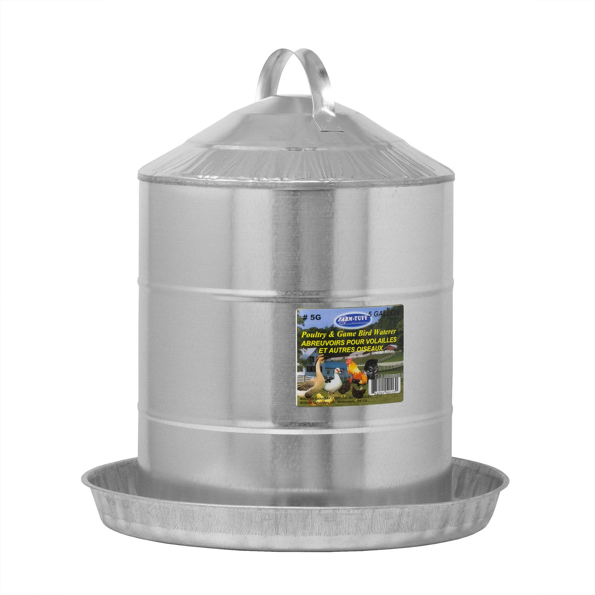 Galvanized 5 Gallon Poultry Waterer B387394