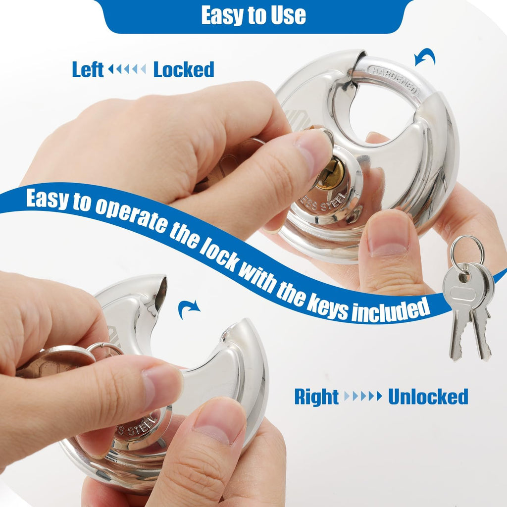 Keyed-Alike Disc Padlock 4-Pack U1727