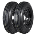 2-Pack Trailer Tire On Rim 5.30-12 4 Lug 12 in Wheels Load Range C Black V68422