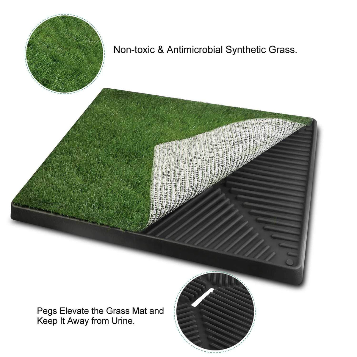 25"x20" Dog Grass Pee Pad with Tray V814670