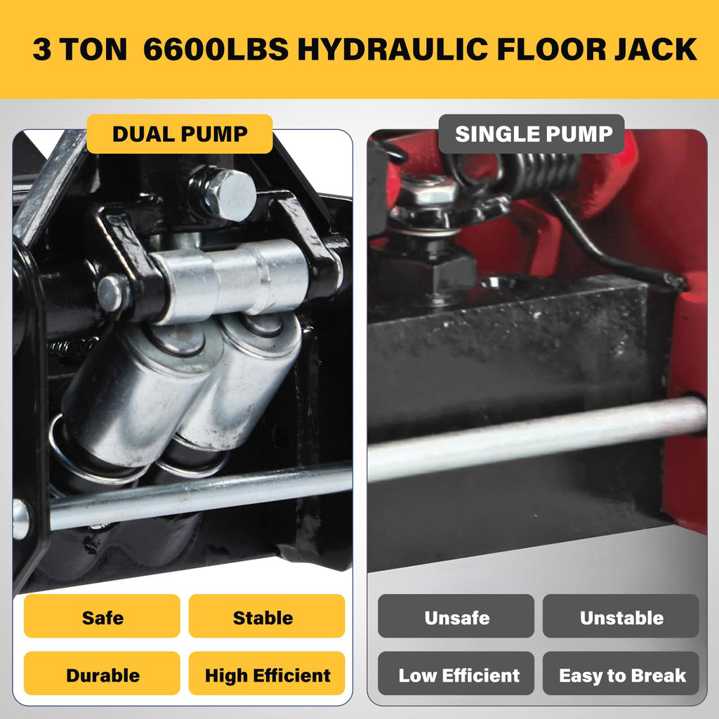 3 Ton Low Profile Steel Hydraulic Floor Jack D659257
