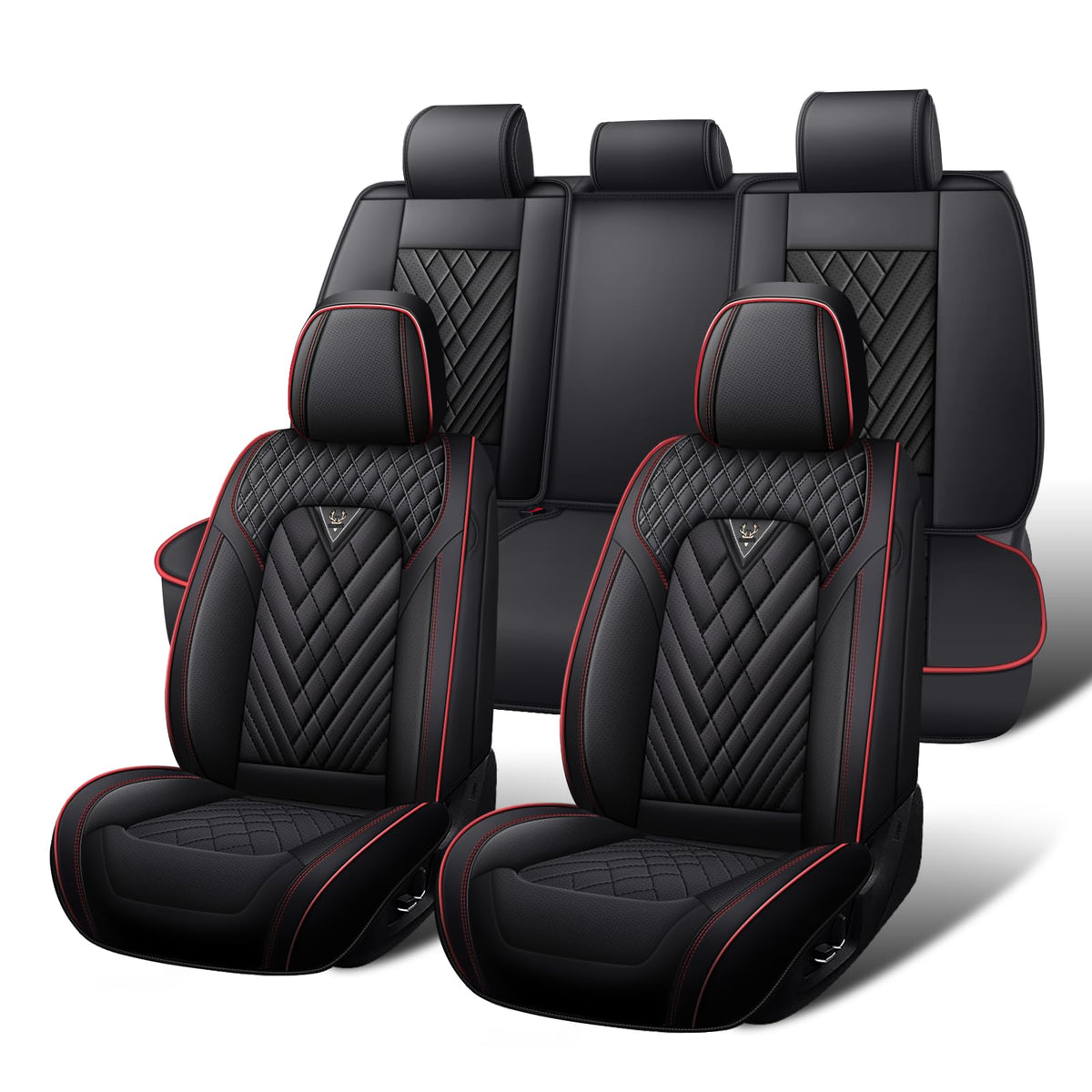 Waterproof Nappa Leather Full Set Car Seat Covers D9553