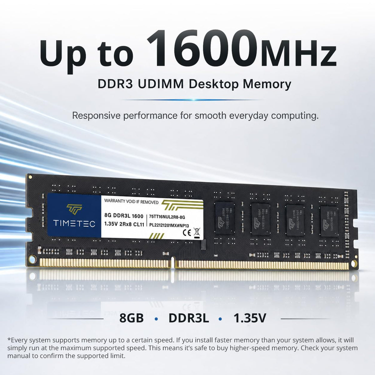 8GB DDR3L DDR3 1600MHz Non-ECC Unbuffered 240 Pin UDIMM Desktop Memory RAM Module M294